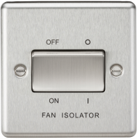 Knightsbridge 10AX 3 Pole Fan Isolator Switch - Rounded Edge Brushed Chrome (CL11BC)