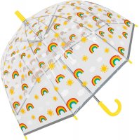 Kids Boys Girls Childrens Clear Bubble Dome Reflective Umbrella Brolly Yellow