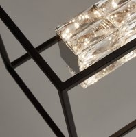 Searchlight Elevator Led Crystal Pendant With Matt Black Frame. Dimmable