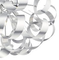 Dar Rawley 5 Light Flush 60cm Brushed Aluminium