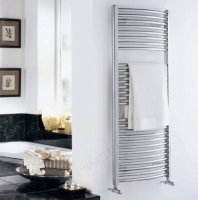Essential Curved Chrome 1430 x 600mm Towel Warmer