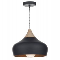 Dar Gaucho 1 Light Pendant Black