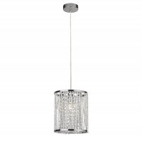 Searchlight Elise 1Lt Pendant, Chrome, Crystal Drops