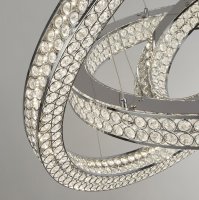 Searchlight Bands 3Lt Led Pendant, Chrome With Crystal