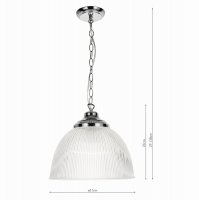 Nahla 1 Light Pendant Ribbed Glass Polished Chrome