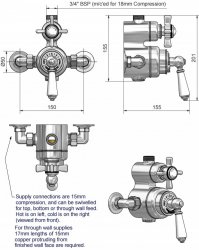 St James Traditional Exposed Thermostatic Shower Valve