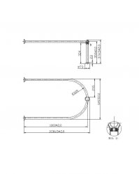 Bayswater 685 x 90 x 1160mm Chrome Detta Shower Ring