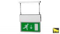 BLE T5 LED Hanging Exit Sign White 3hr Maintained Supplied with Down Arrow Legend - (BE3/T5LED/M3/W)