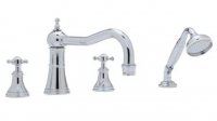 Perrin & Rowe 4Hole Deck Mounted Bath Set with Crosshead Handles (3748)