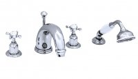 Perrin & Rowe 4Hole Deck Mounted Bath Set with Crosshead Handles (3249)