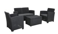 Royalcraft Faro 4 Piece Conversation Set - Black Rattan Effect