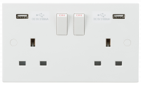 Knightsbridge 13A 2G Switched Socket with Dual USB Charger 5V DC 3.1A - (SN9904)