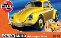 VW Beetle Car - Yellow - Model Kit - 36 Pieces - Airfix Quickbuild - J6023