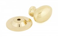 Polished Brass Oval Cabinet Knob 33mm
