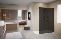 Novellini Kuadra H Fumè 900mm Wetroom Shower Panel