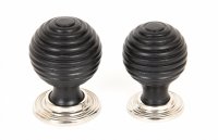 Ebony and PN Beehive Cabinet Knob 35mm