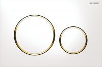 Geberit Sigma 20 White/Gold Plated/White Dual Flush Plate