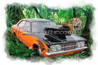 Ford Cortina Drag Race Car Birthday Card created by LDA.  C37