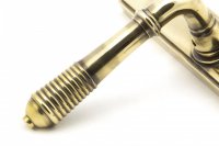 Aged Brass Reeded Slimline Lever Latch Set