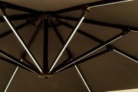 Grey 3.5m Over Hanging Cantilever Parasol With LEDs