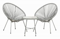 Monaco Grey 3pc Egg Chair Set