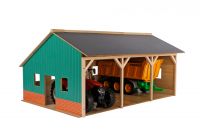 Wooden Farm Shed Suitable For 3 Tractors - Scale 1:16 - Kids Globe V050340