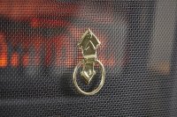 Inglenook Dome Shaped Black Spark Guard with Brass Ring
