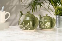 Siip Wax Resist Floral 6 Cup Teapot Green