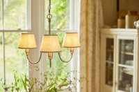 Laura Ashley Westbourne 3 Light Armed Pendant Polished Pewter with Shade