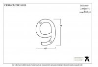 Polished Bronze Numeral 9