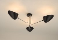 Sebastian 3 Light Semi Flush Matt Black Polished Chrome