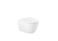 Roca Ona Wall-Hung Rimless Toilet with Horizontal Outlet - White