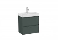 Roca Ona Unik Compact 600mm Basin & Matt Green Unit (2 Drawers)