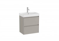 Roca Ona Unik Compact 550mm Basin & Matt Sand Grey Unit (2 Drawers)