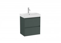 Roca Ona Unik Compact 550mm Basin & Matt Green Unit (2 Drawers)
