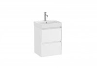 Roca Ona Unik Compact 450mm Basin & Matt White Unit (2 Drawers)