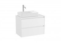 Roca Ona Unik 800mm Matt White Left Hand Unit & Countertop (2 Drawers)