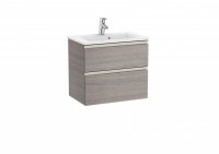 Roca The Gap Compact City Oak 600mm 2 Drawer Vanity Unit with Basin