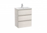 Roca The Gap Compact 600mm 3 Drawer Vanity Unit with Basin - Nordic Ash