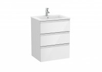 Roca The Gap Gloss White 600mm 3 Drawer Vanity Unit with Basin