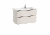 Roca The Gap Nordic Ash 800mm 2 Drawer Vanity Unit with Right Handed Basin