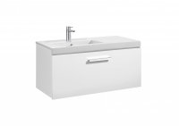 Roca Prisma Gloss White 900mm Basin & Unit with 1 Drawer - Left Hand