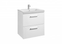 Roca Prisma Gloss White 600mm Basin & Unit with 2 Drawers