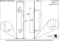 Polished Nickel 425mm Art Deco Pull Handle on Backplate