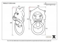 Polished Bronze Lion Head Knocker