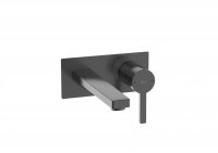 Roca Naia Wall-Mounted Basin Mixer - Brushed Titanium Black