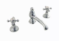 Silverdale Victorian 3 Tap Hole Basin Mixer with Pop-Up Waste - Chrome