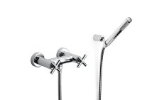 Roca Loft Wall-Mounted Shower Mixer with Handset, Hose & Bracket - Chrome