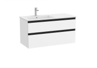 Roca The Gap Matt White 1000mm 2 Drawer Vanity Unit with Left Hand Basin