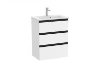 Roca The Gap Compact Matt White 600mm 3 Drawer Vanity Unit with Basin